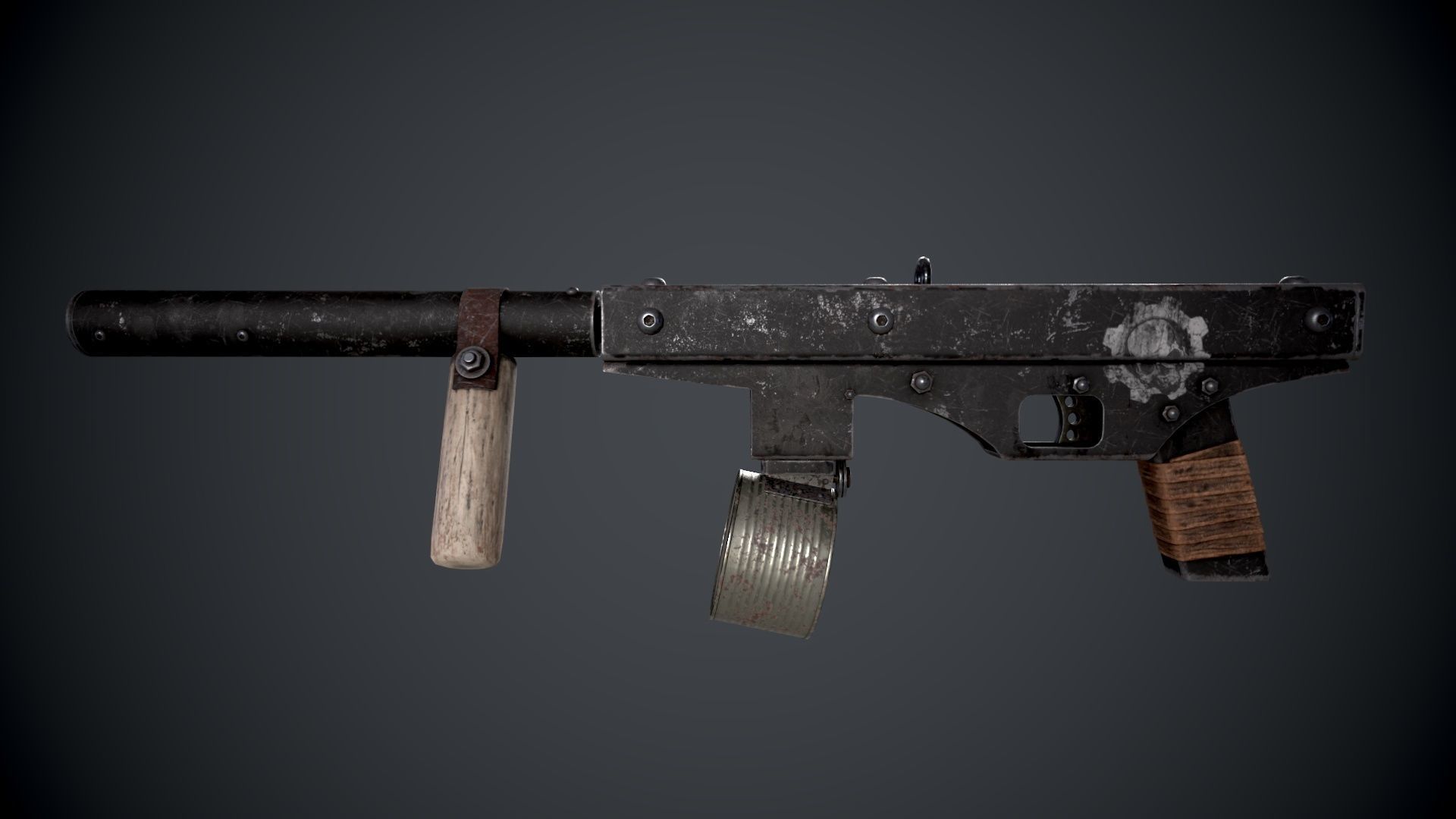 post-apocalyptic weapons Low-poly 3D model_2