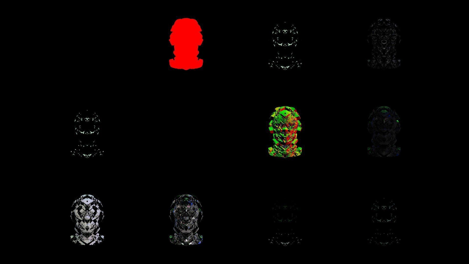 Sci-Fi Helmet Space Astronaut Character Robot 44 3D model_5