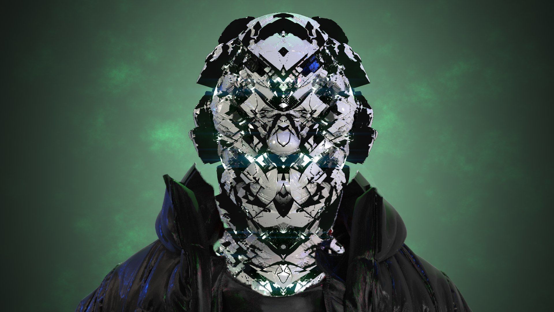 Sci-Fi Helmet Space Astronaut Character Robot 44 3D model_1