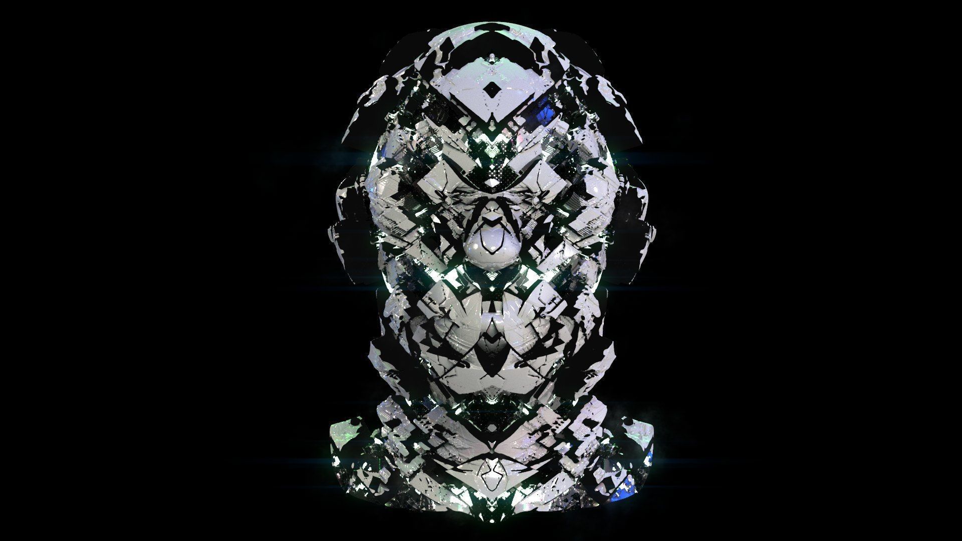 Sci-Fi Helmet Space Astronaut Character Robot 44 3D model_2