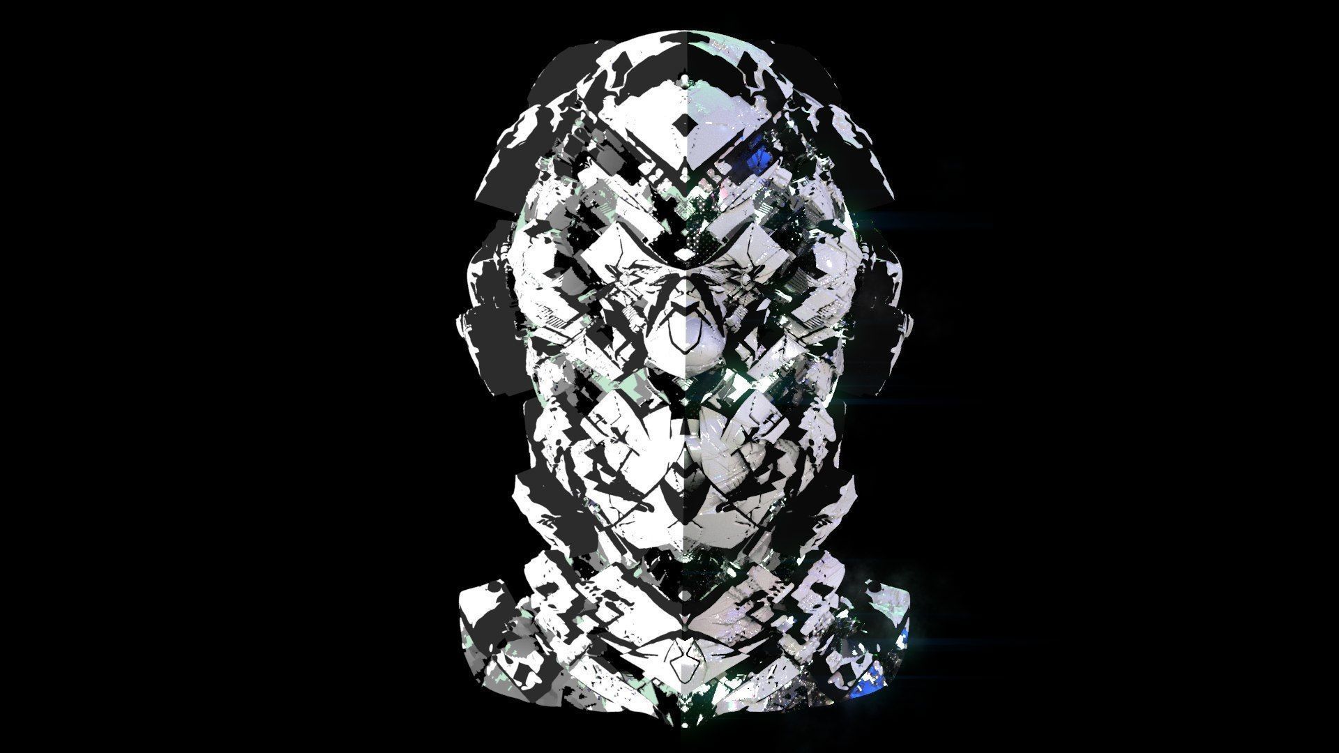 Sci-Fi Helmet Space Astronaut Character Robot 44 3D model_3