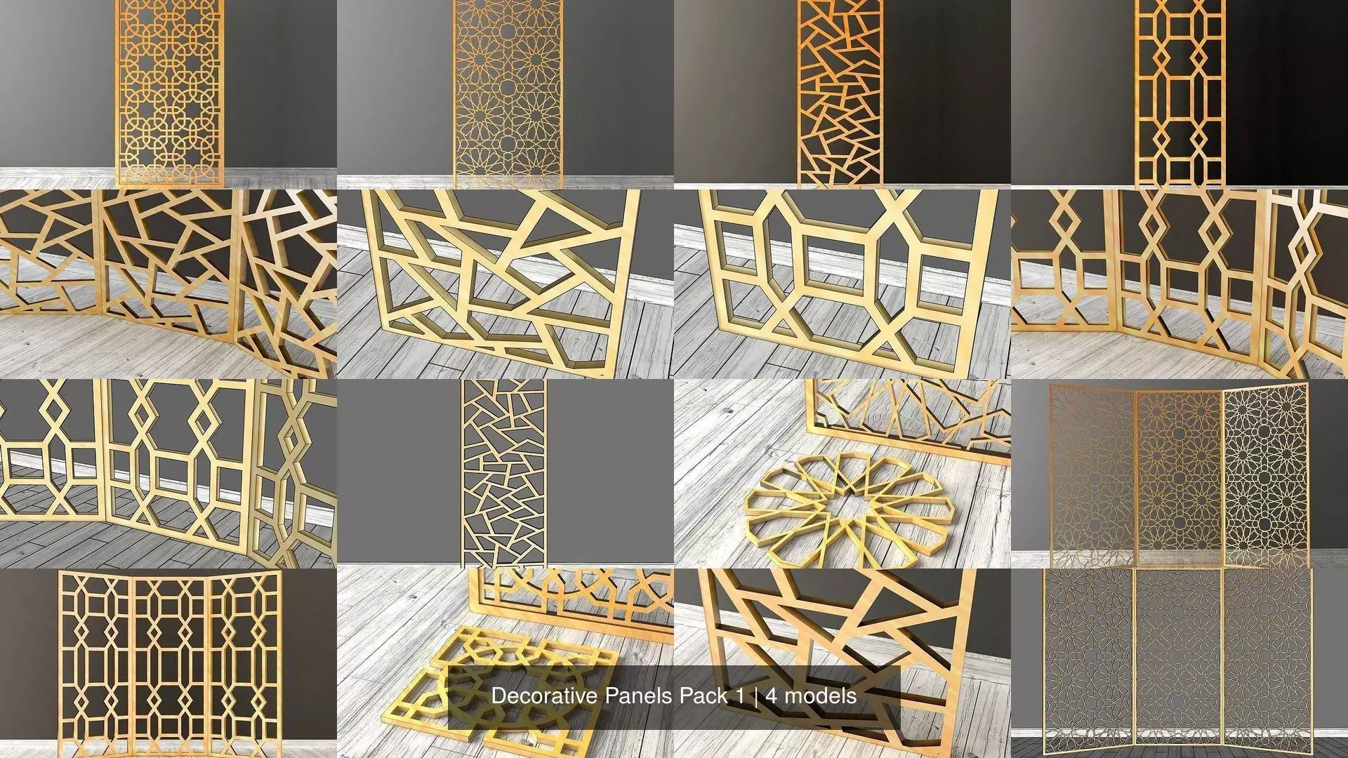 Decorative Panels Pack 1 3D Model Collection_0