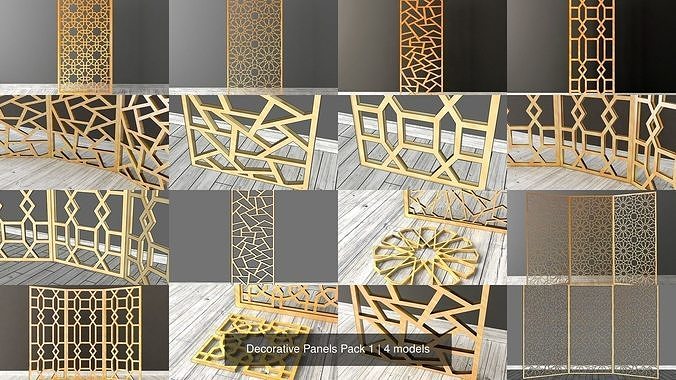 Decorative Panels Pack 1 3D Model Collection