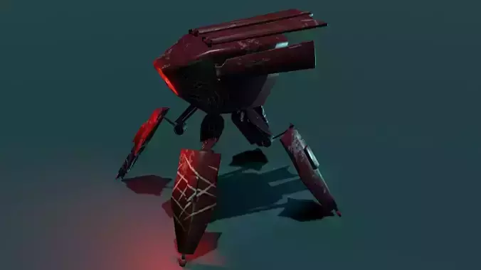 sci-fi robot - low poly - pbr - robotics
