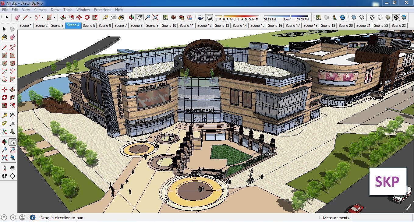 Sketchup Shopping Center A4 3D model_1