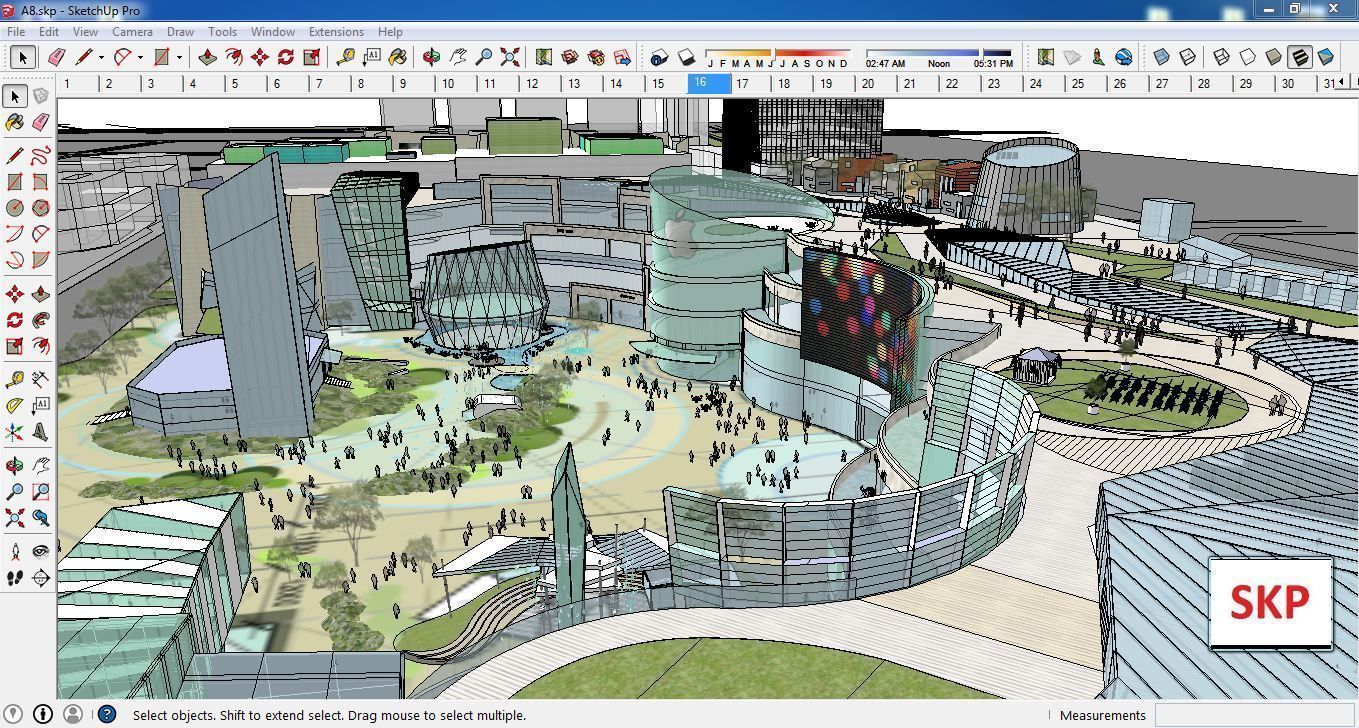 Sketchup Shopping Center A8 3D model_2