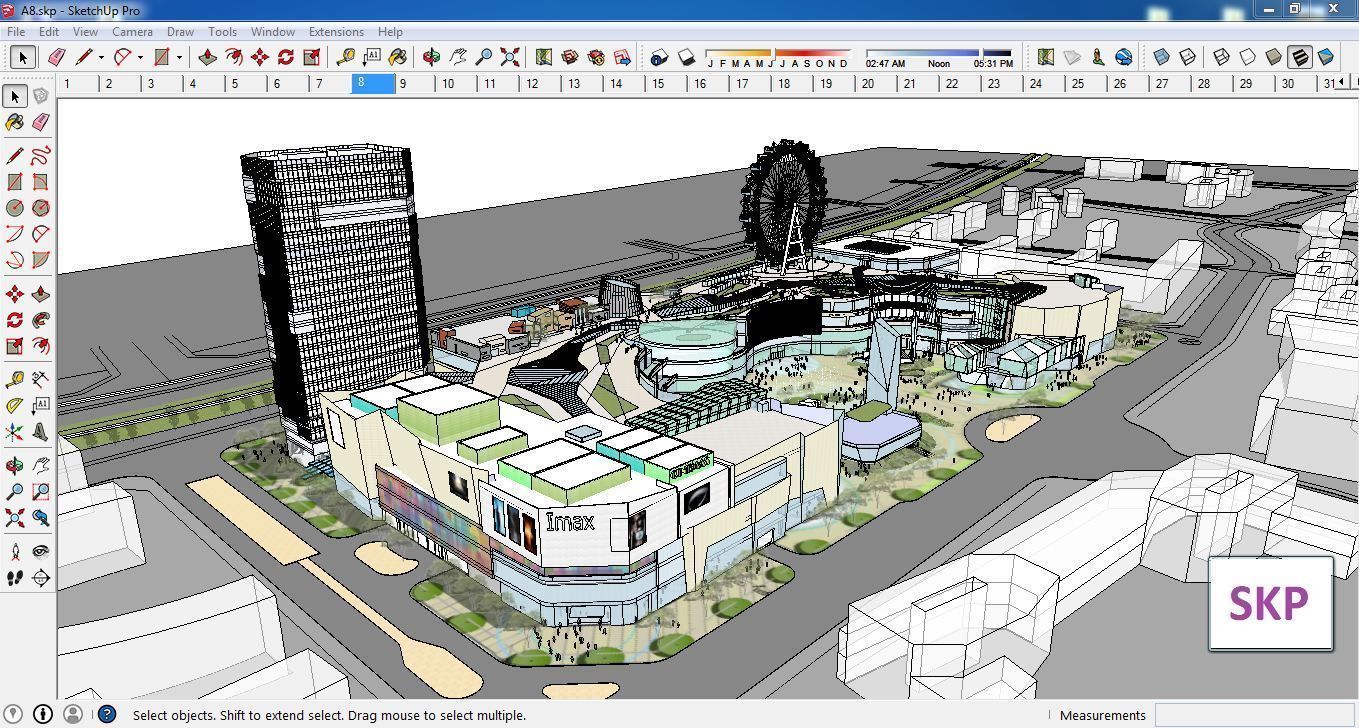 Sketchup Shopping Center A8 3D model_1
