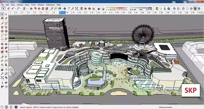 Sketchup Shopping Center A8 3D model