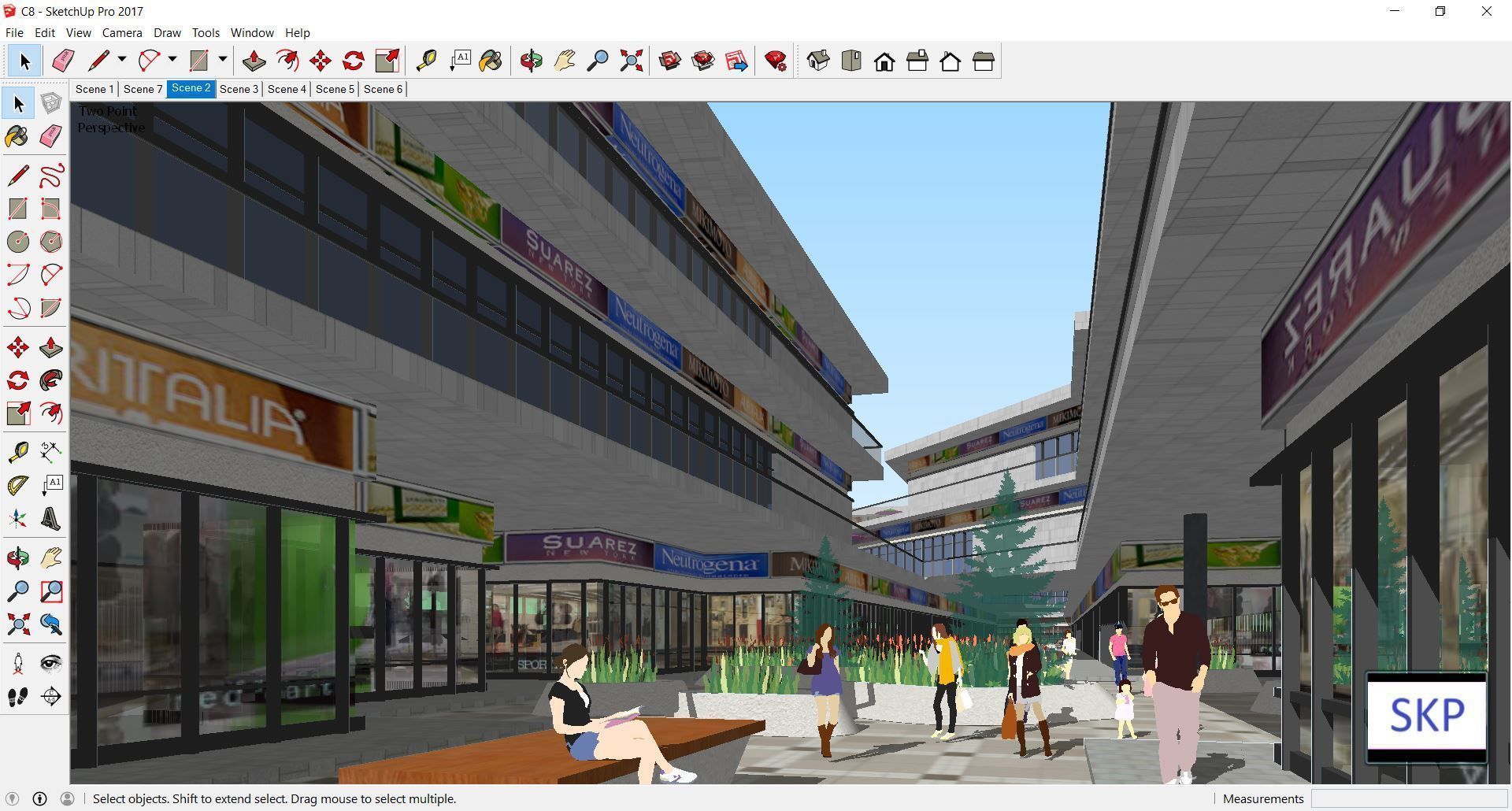 Sketchup Shopping Center C8 3D model_2
