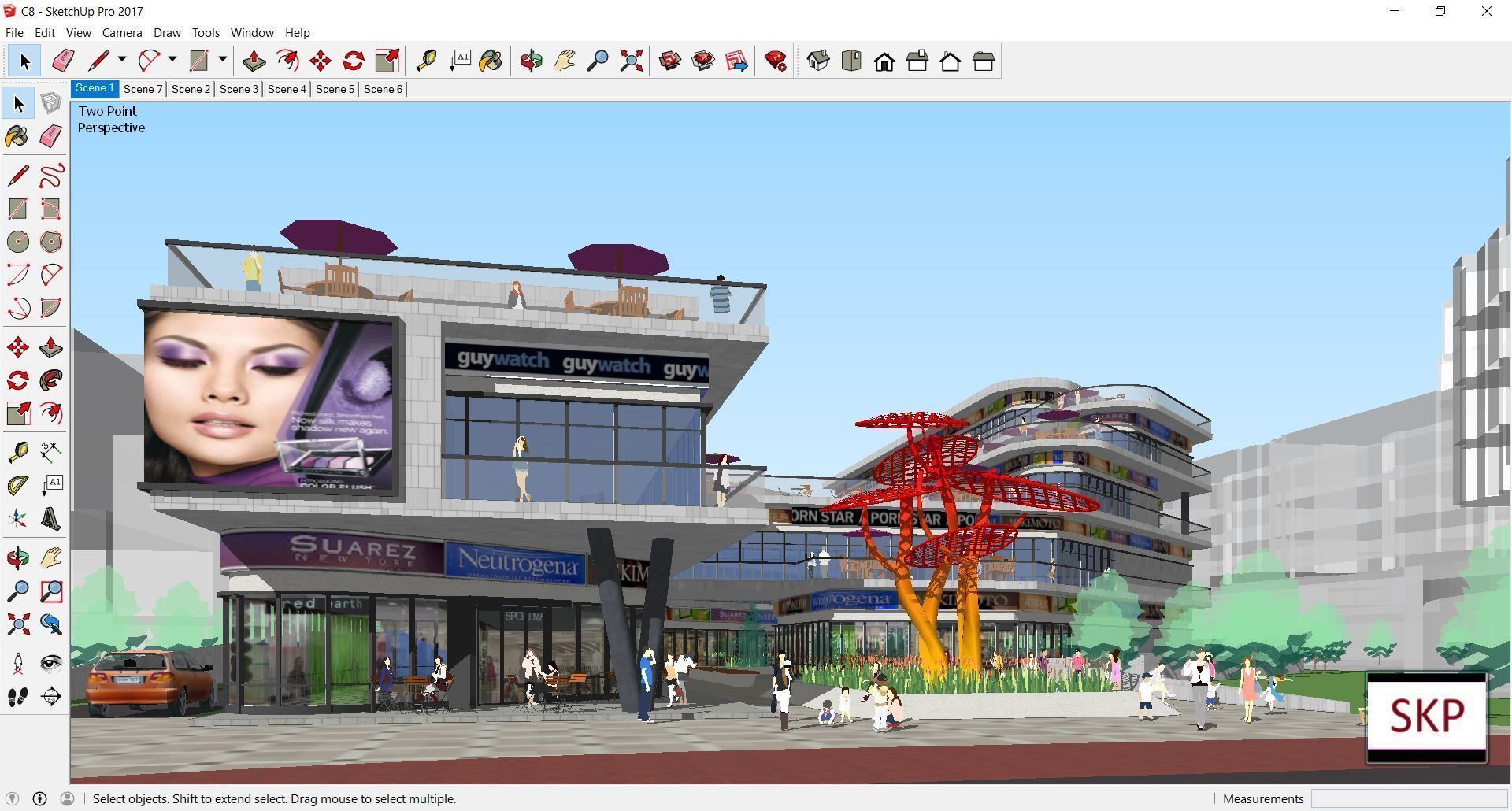 Sketchup Shopping Center C8 3D model_1