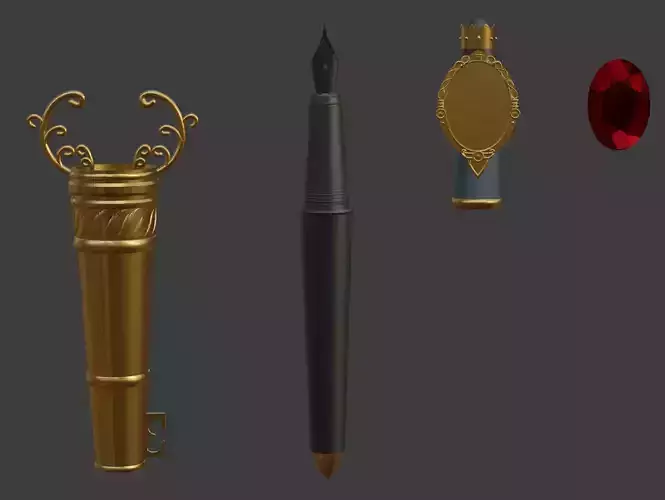 Twisted Wonderland Pen Key Wand 3D Model  3D print model