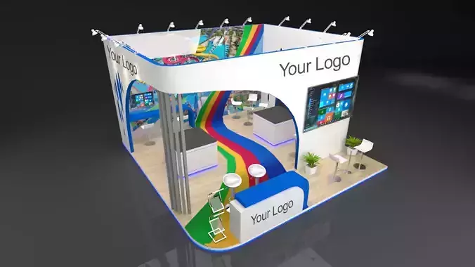 Exhibition Stand - 6m x 6m 3D model