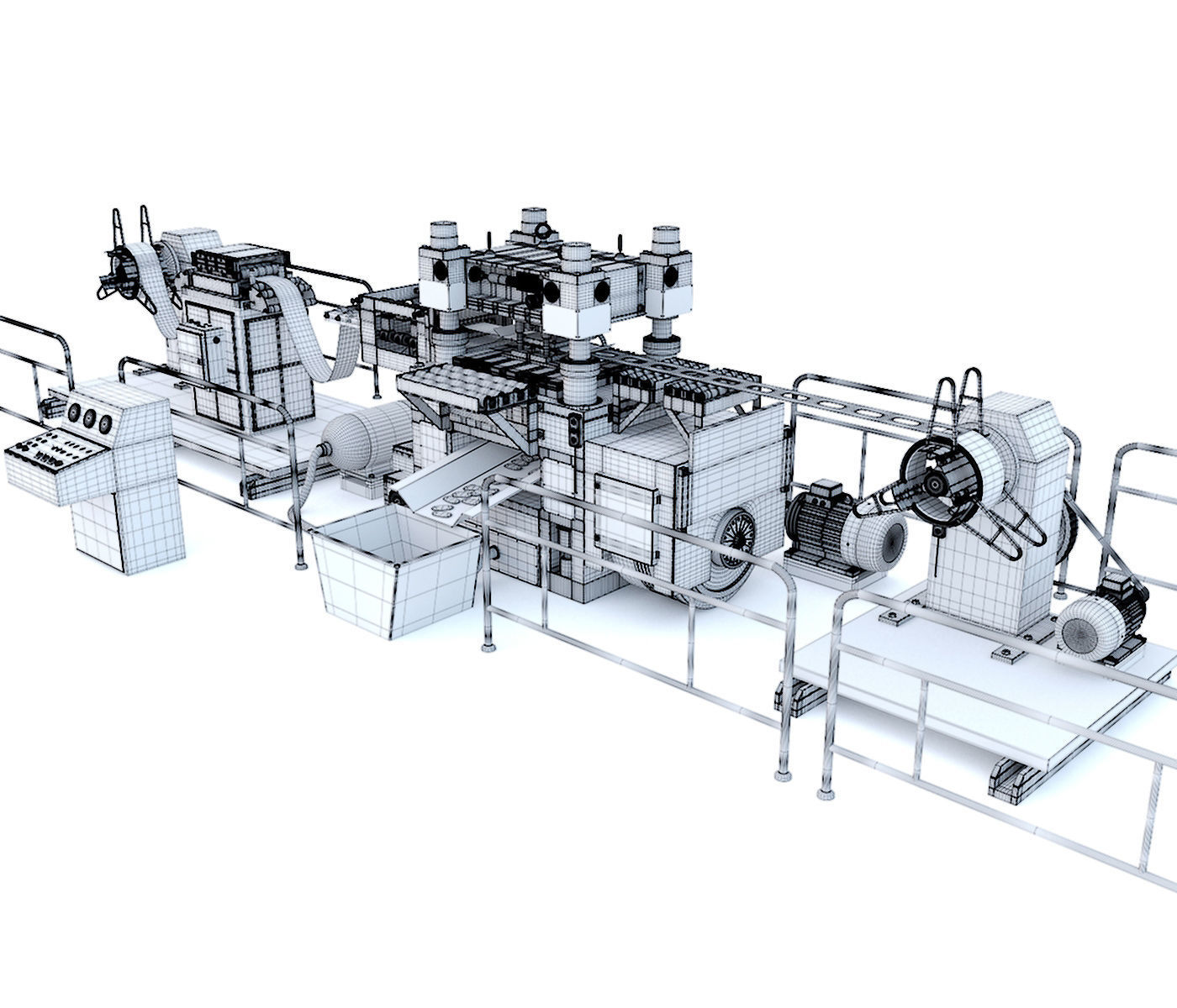 Industrial mechanical press-stamping machine tool AV6230 3D model_14