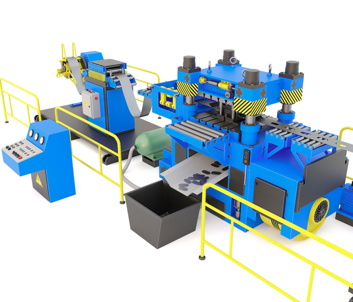 Industrial mechanical press-stamping machine tool AV6230 3D model_2
