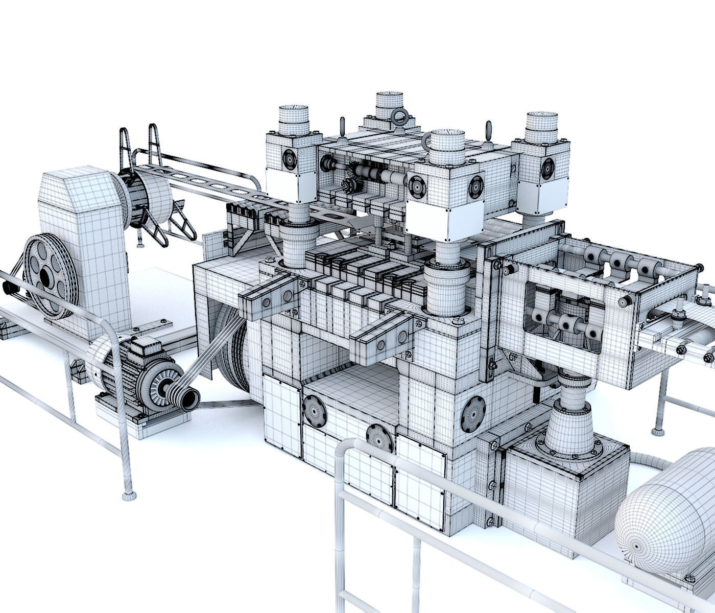 Industrial mechanical press-stamping machine tool AV6230 3D model_22