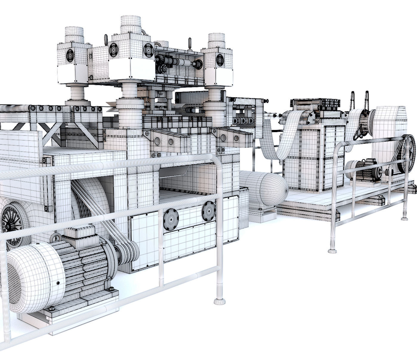 Industrial mechanical press-stamping machine tool AV6230 3D model_24