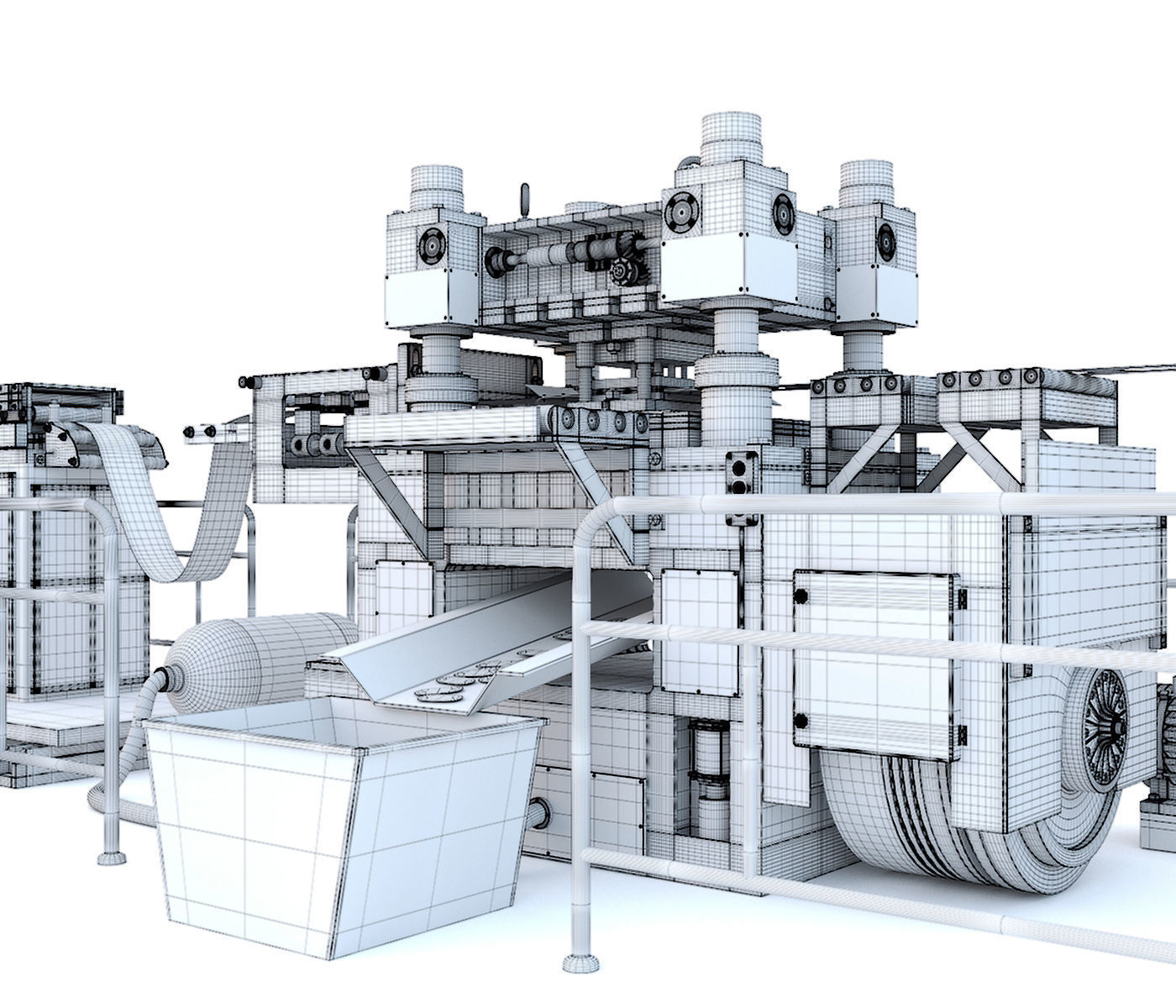 Industrial mechanical press-stamping machine tool AV6230 3D model_21