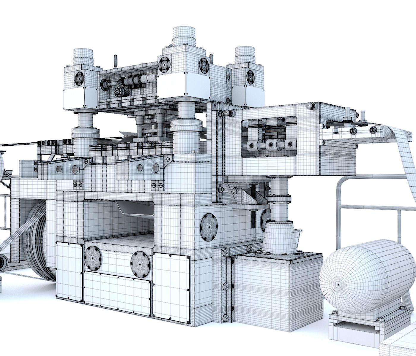 Industrial mechanical press-stamping machine tool AV6230 3D model_23