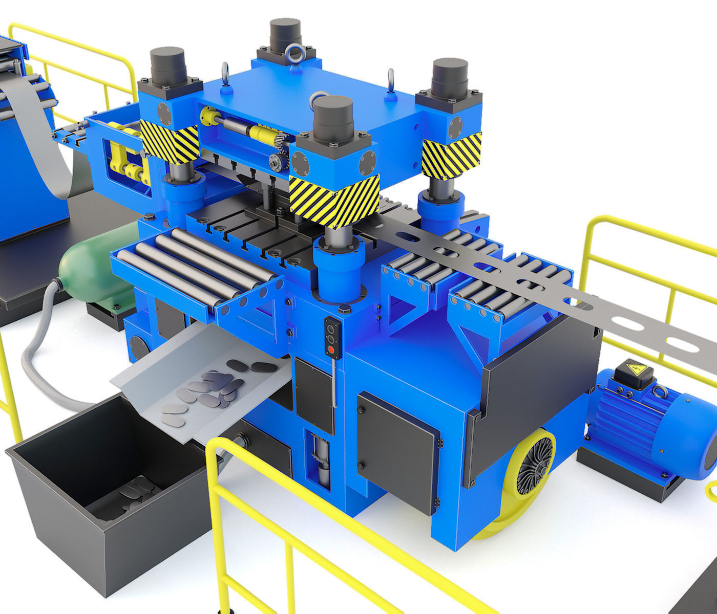 Industrial mechanical press-stamping machine tool AV6230 3D model_1