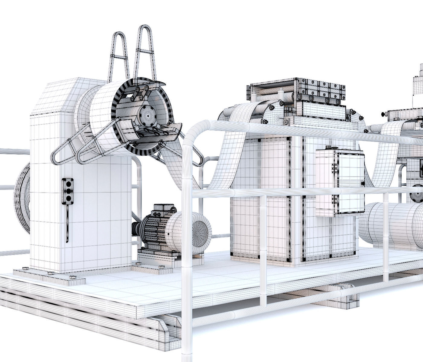 Industrial mechanical press-stamping machine tool AV6230 3D model_19