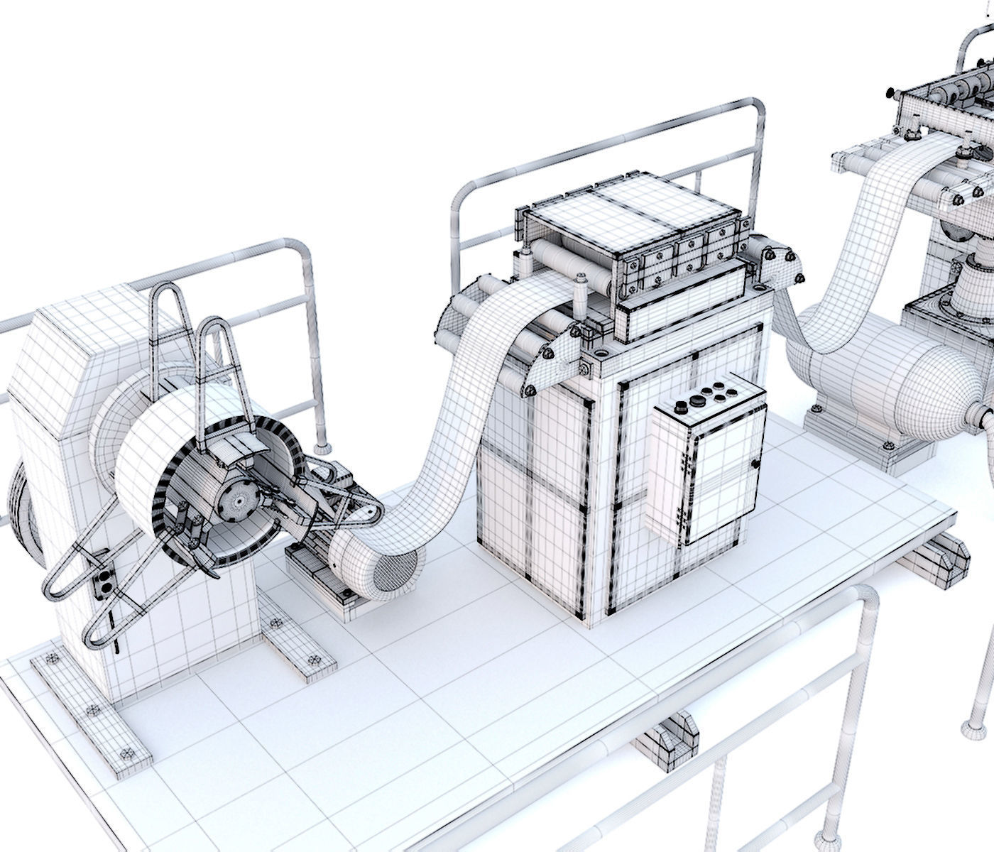 Industrial mechanical press-stamping machine tool AV6230 3D model_17