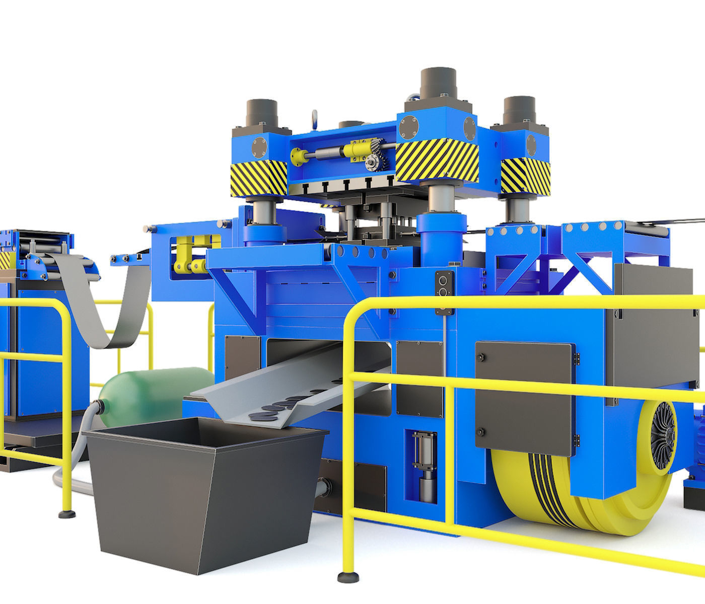 Industrial mechanical press-stamping machine tool AV6230 3D model_9