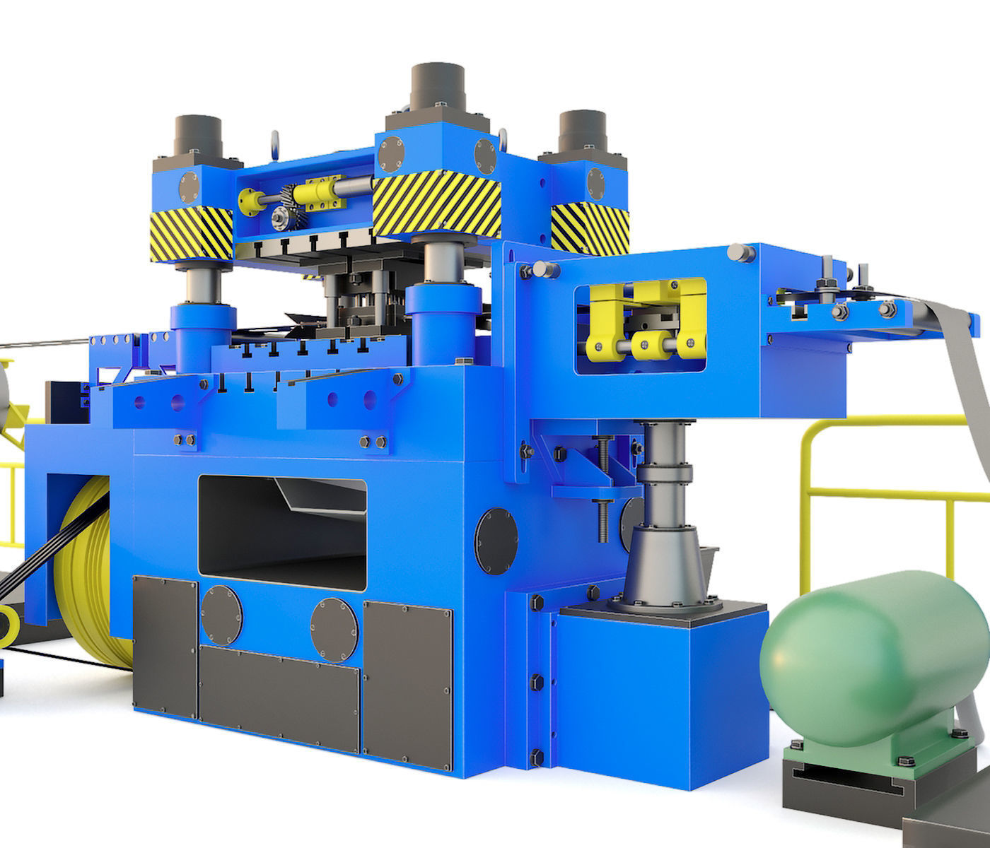 Industrial mechanical press-stamping machine tool AV6230 3D model_11