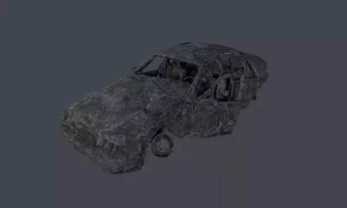 Apocalyptic Damaged Destroyed Vehicle Car Game Ready 22