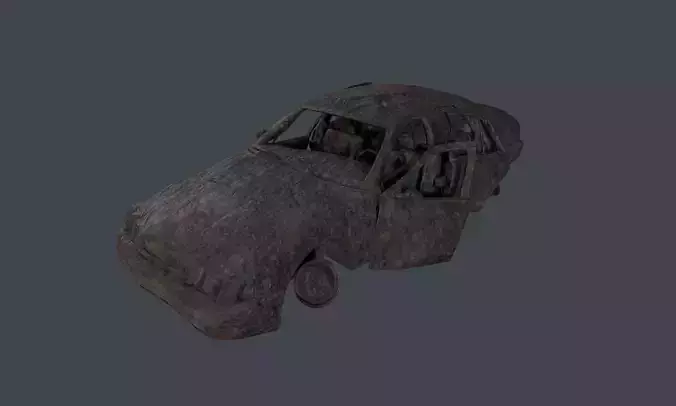 Apocalyptic Damaged Destroyed Vehicle Car Game Ready 25