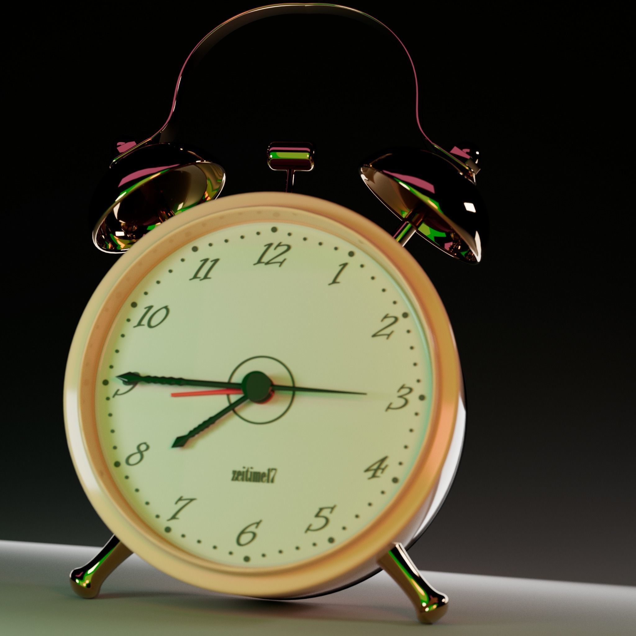 AlarmClock 01 Low-poly 3D model_3