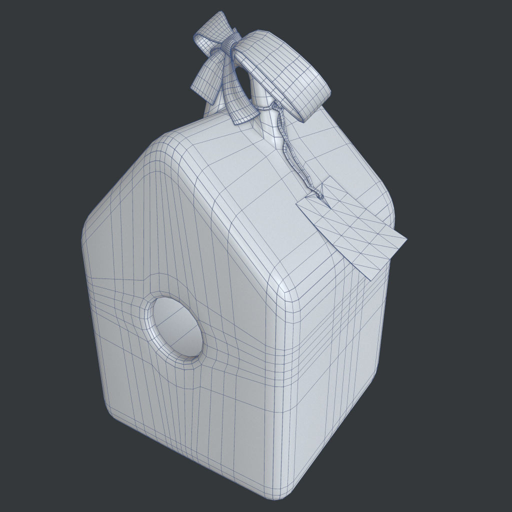 Rae Dunn Bird House Low-poly 3D model_3