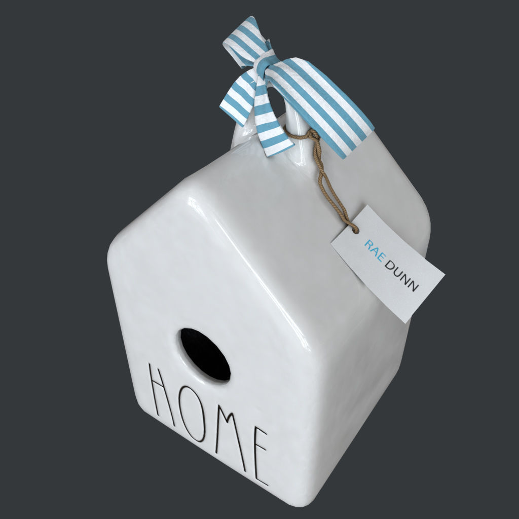 Rae Dunn Bird House Low-poly 3D model_2