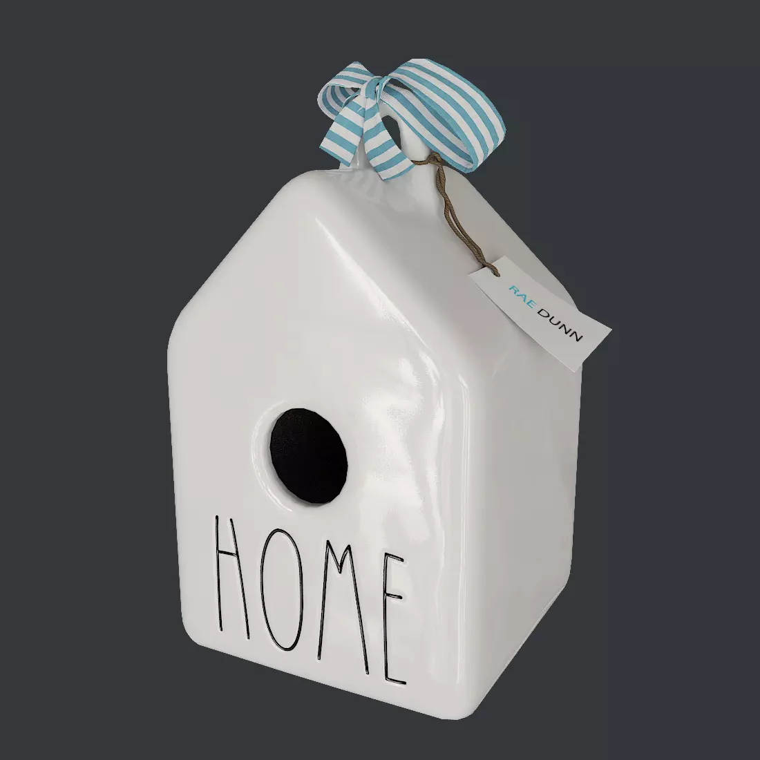 Rae Dunn Bird House Low-poly 3D model_0