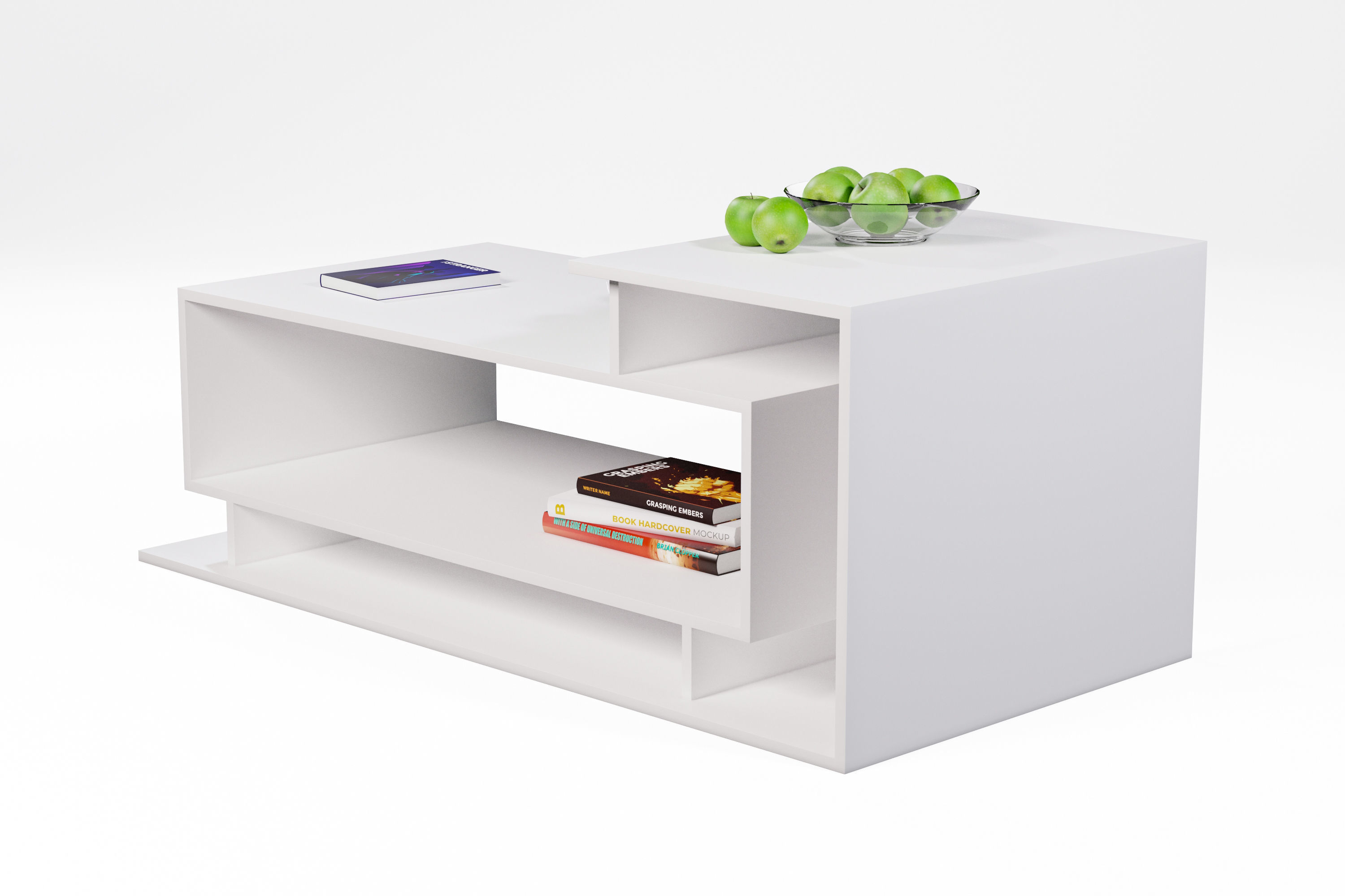 White Coffee Table 3D model_15