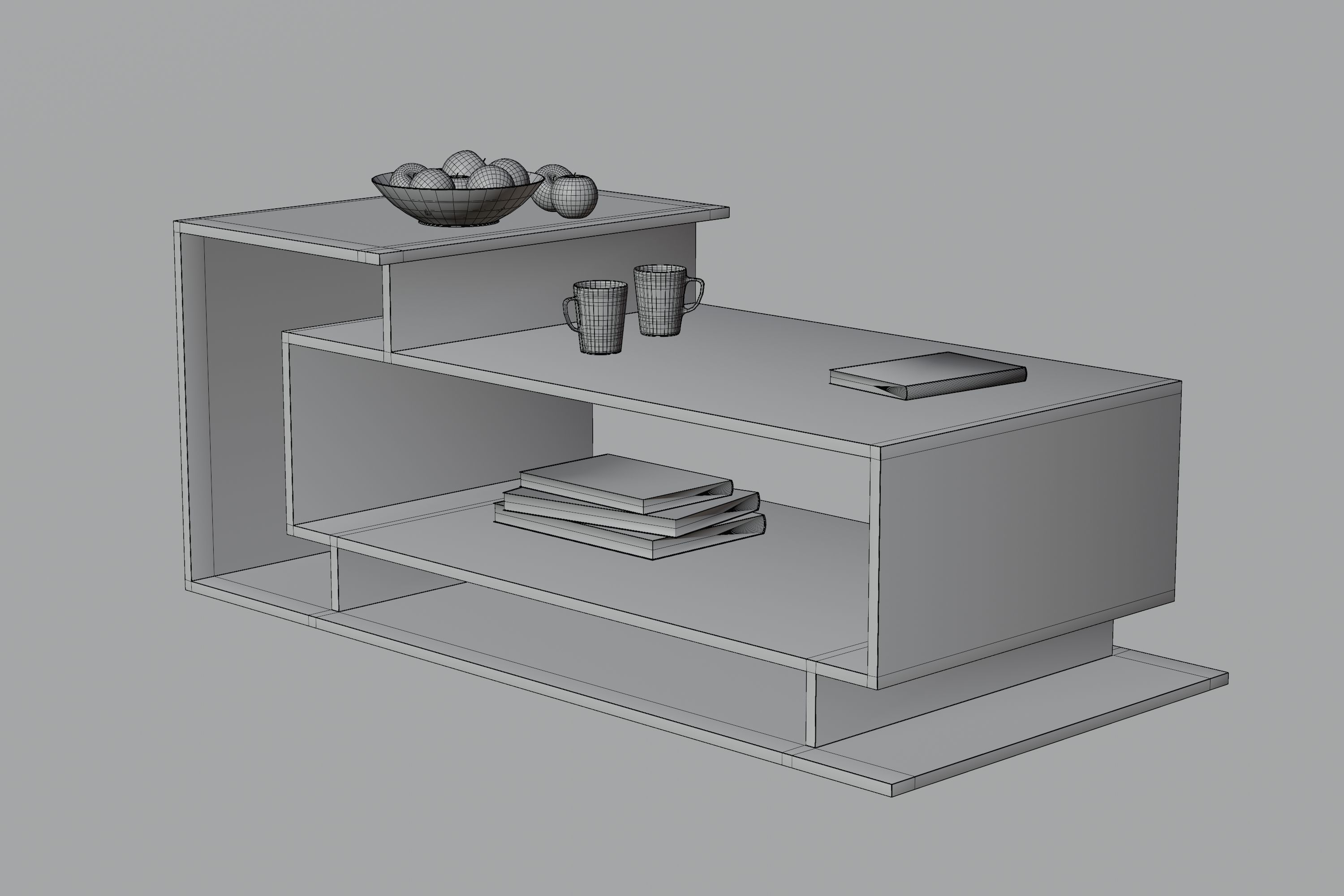 White Coffee Table 3D model_8