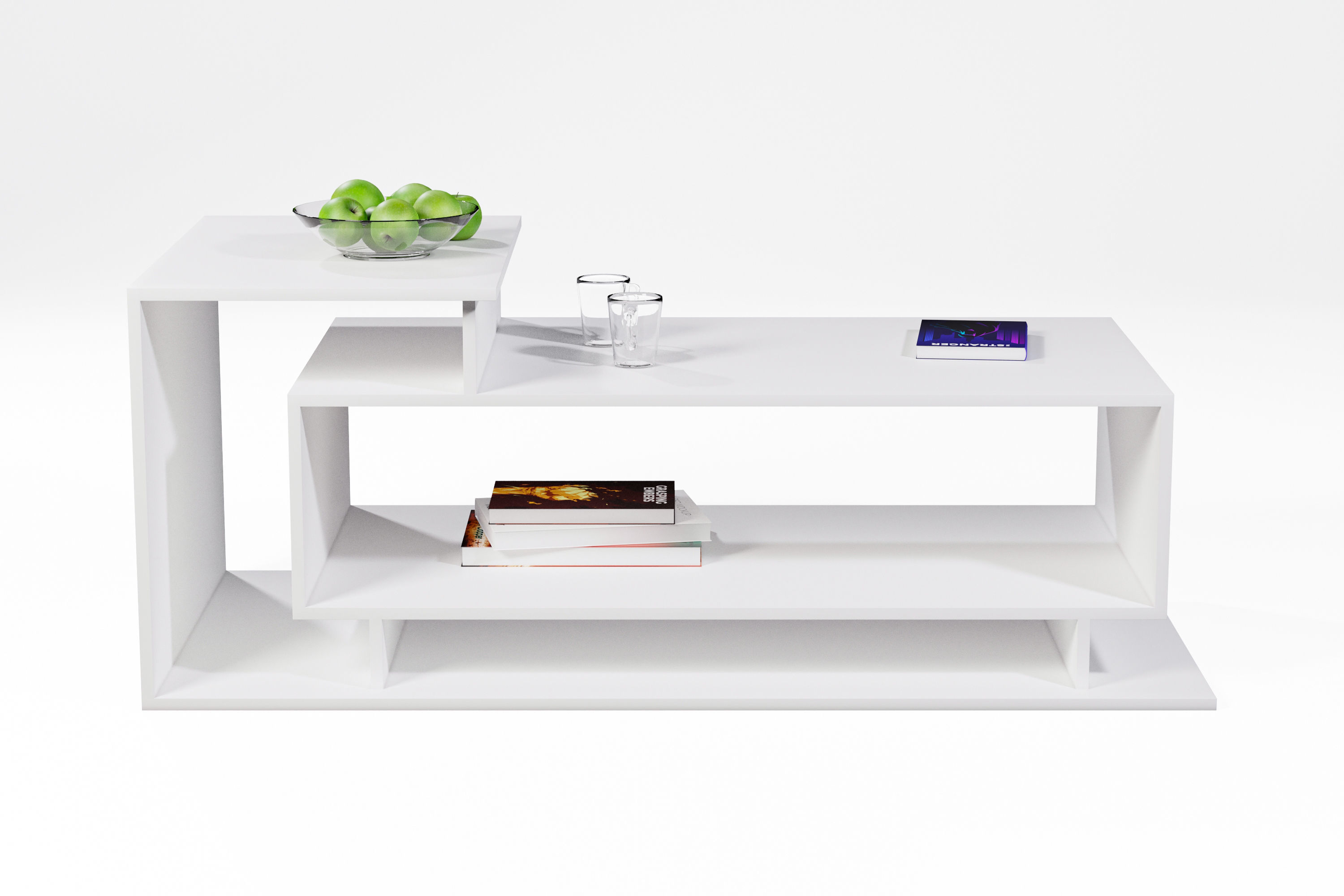 White Coffee Table 3D model_9