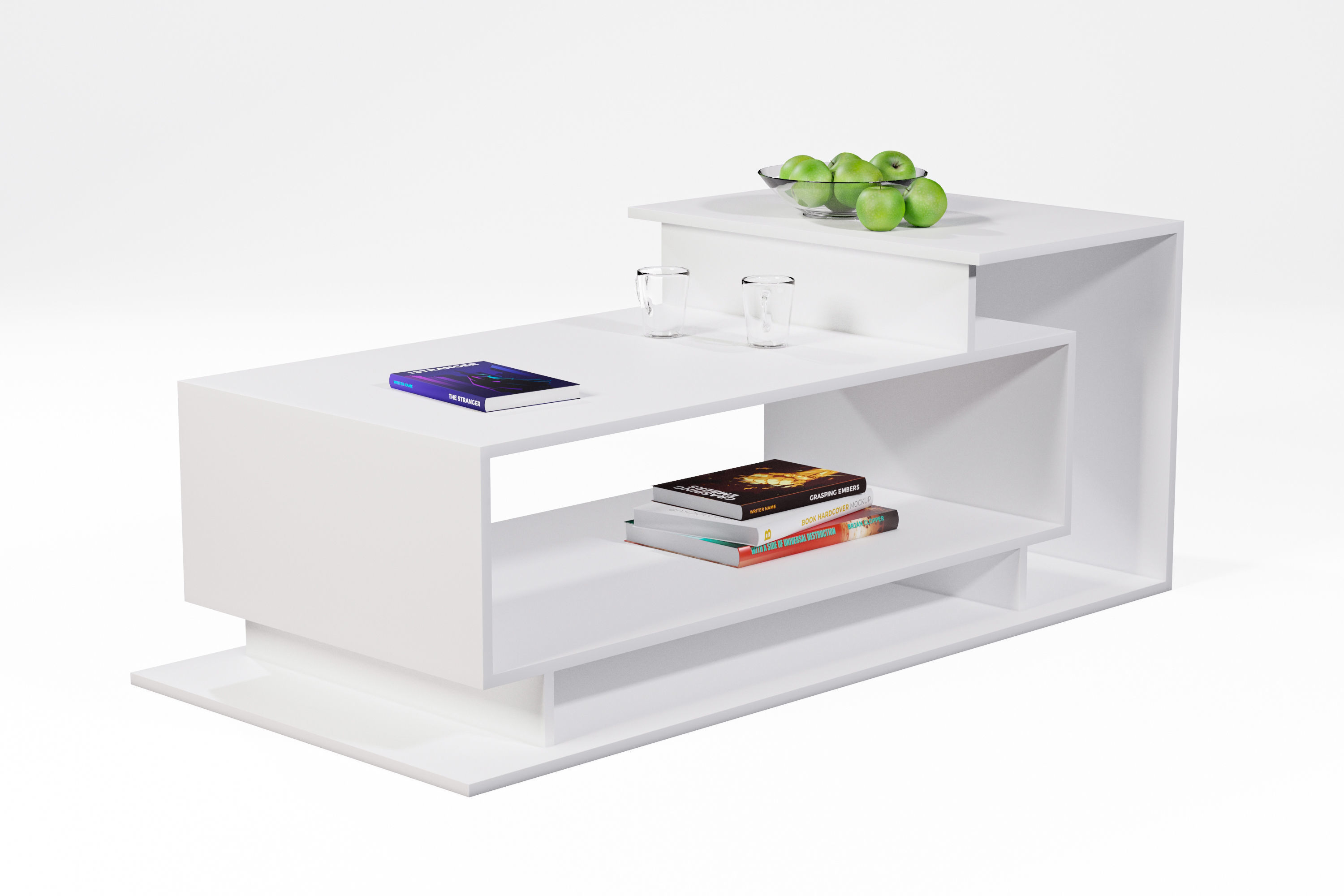 White Coffee Table 3D model_3