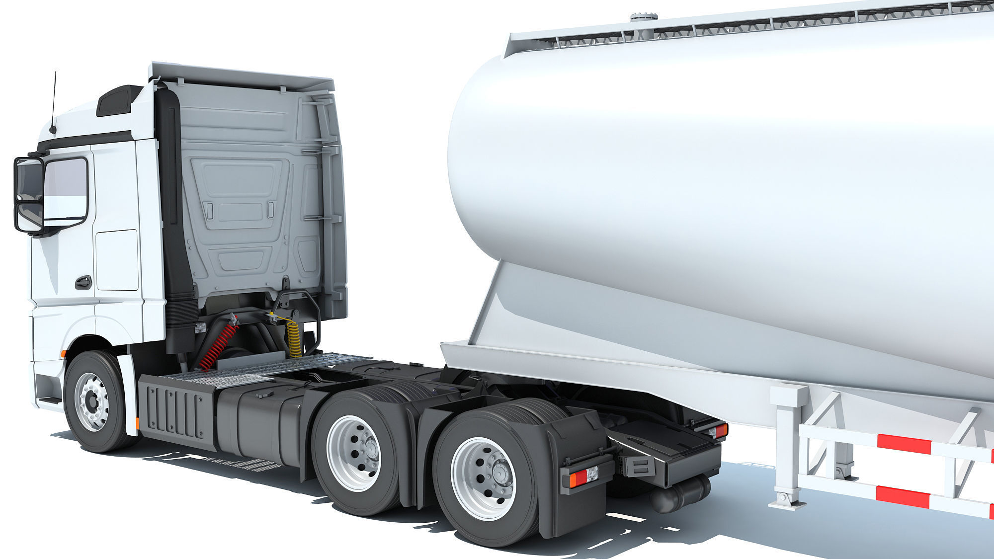 Truck with Tank Trailer 3D model_12