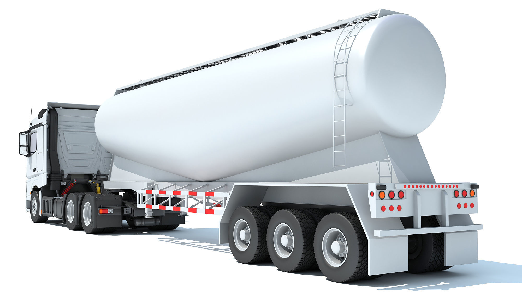 Truck with Tank Trailer 3D model_3