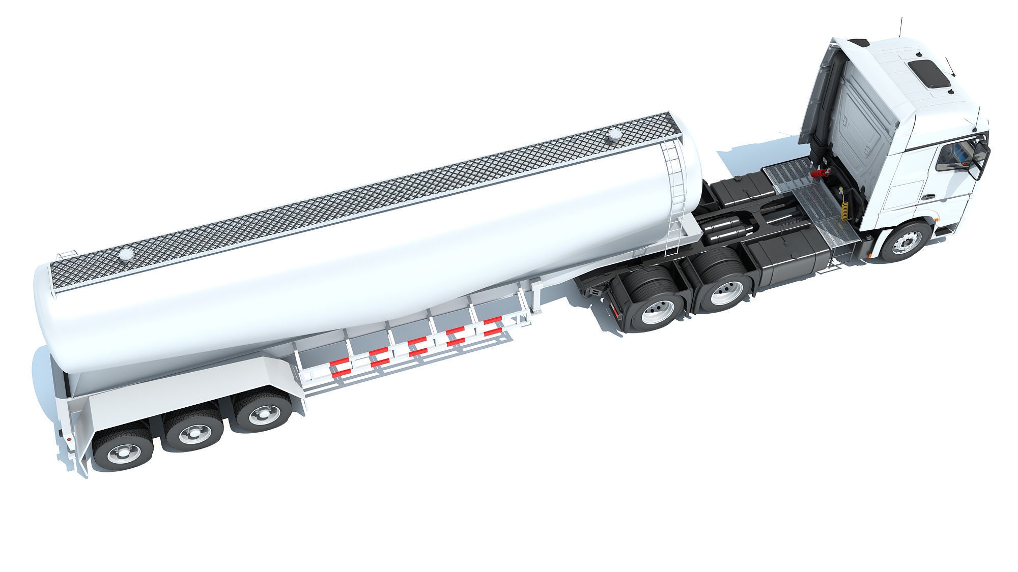 Truck with Tank Trailer 3D model_6