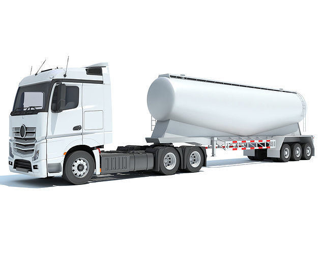 Truck with Tank Trailer 3D model
