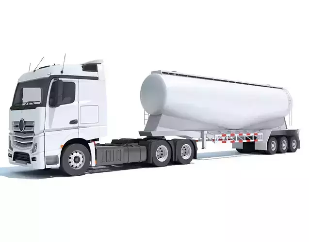 Truck with Tank Trailer 3D model
