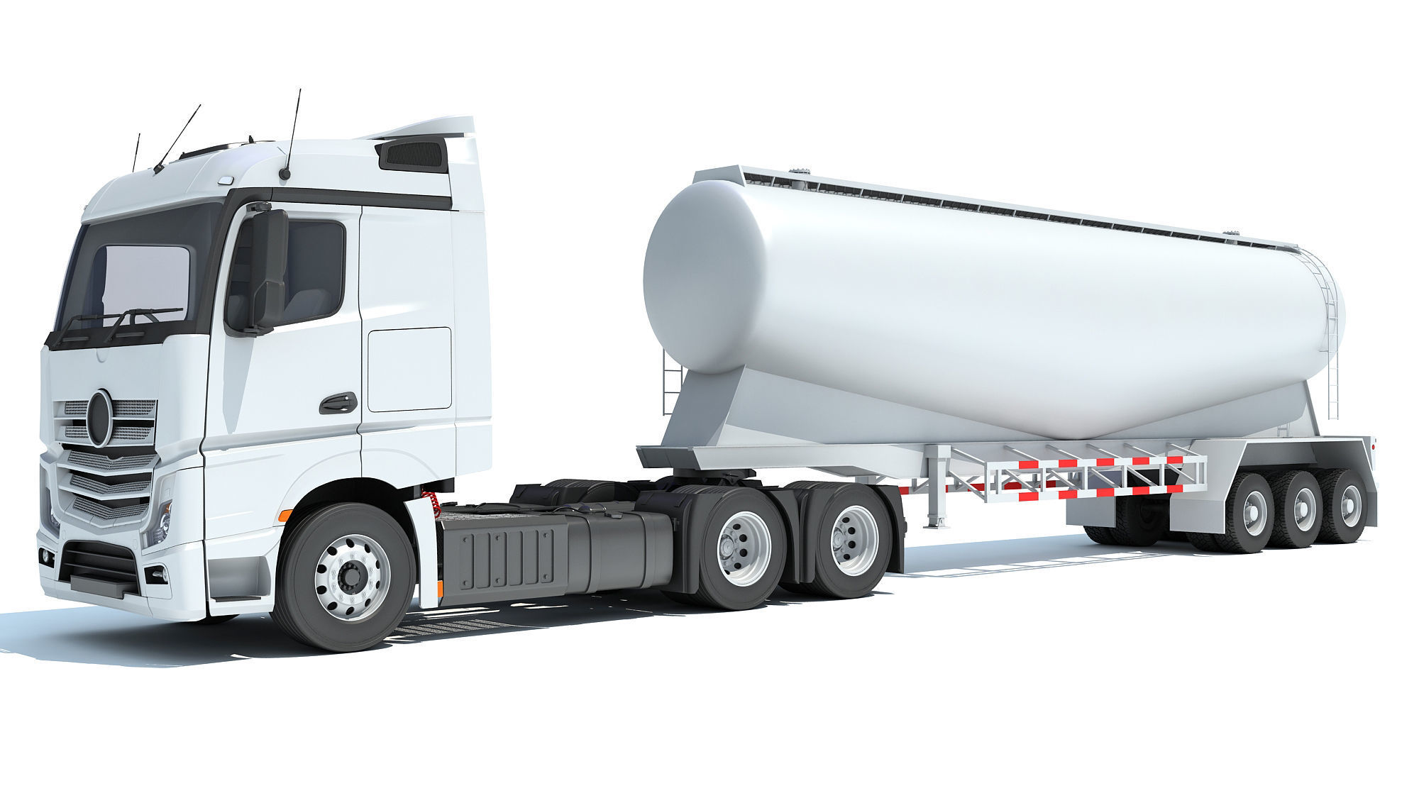 Truck with Tank Trailer 3D model_9