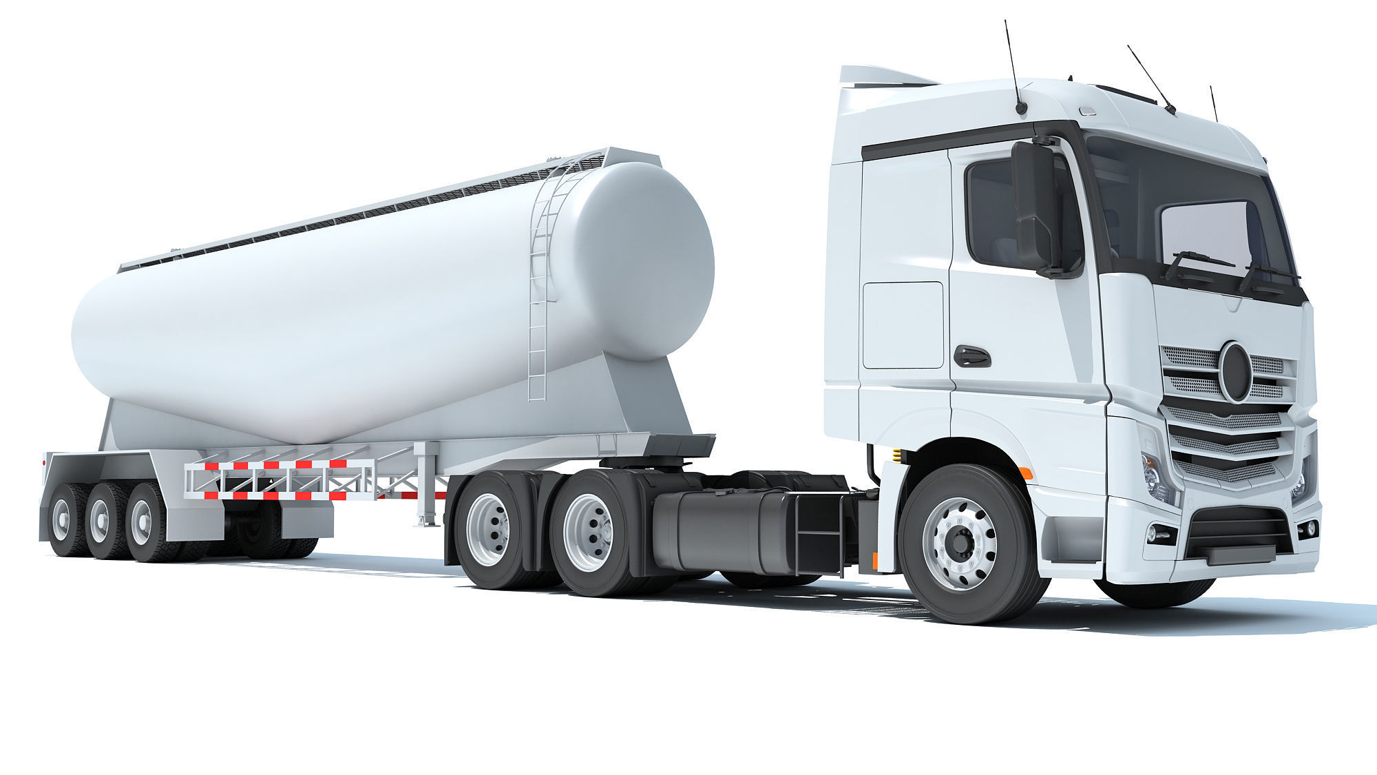 Truck with Tank Trailer 3D model_8