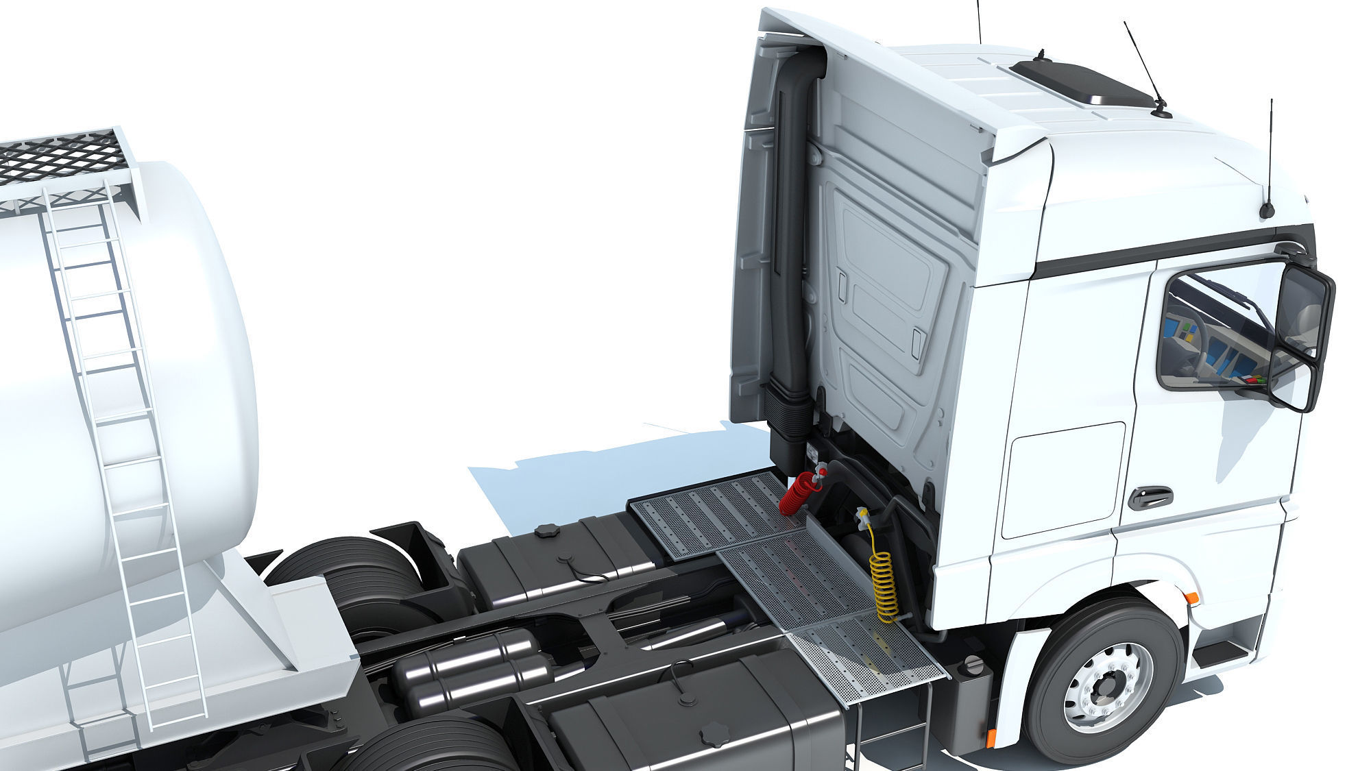 Truck with Tank Trailer 3D model_13