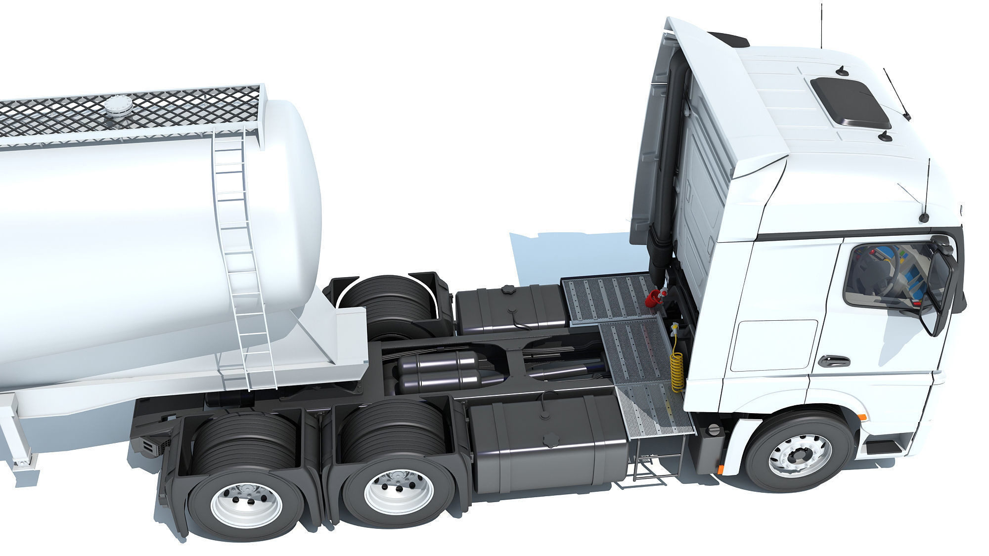 Truck with Tank Trailer 3D model_15