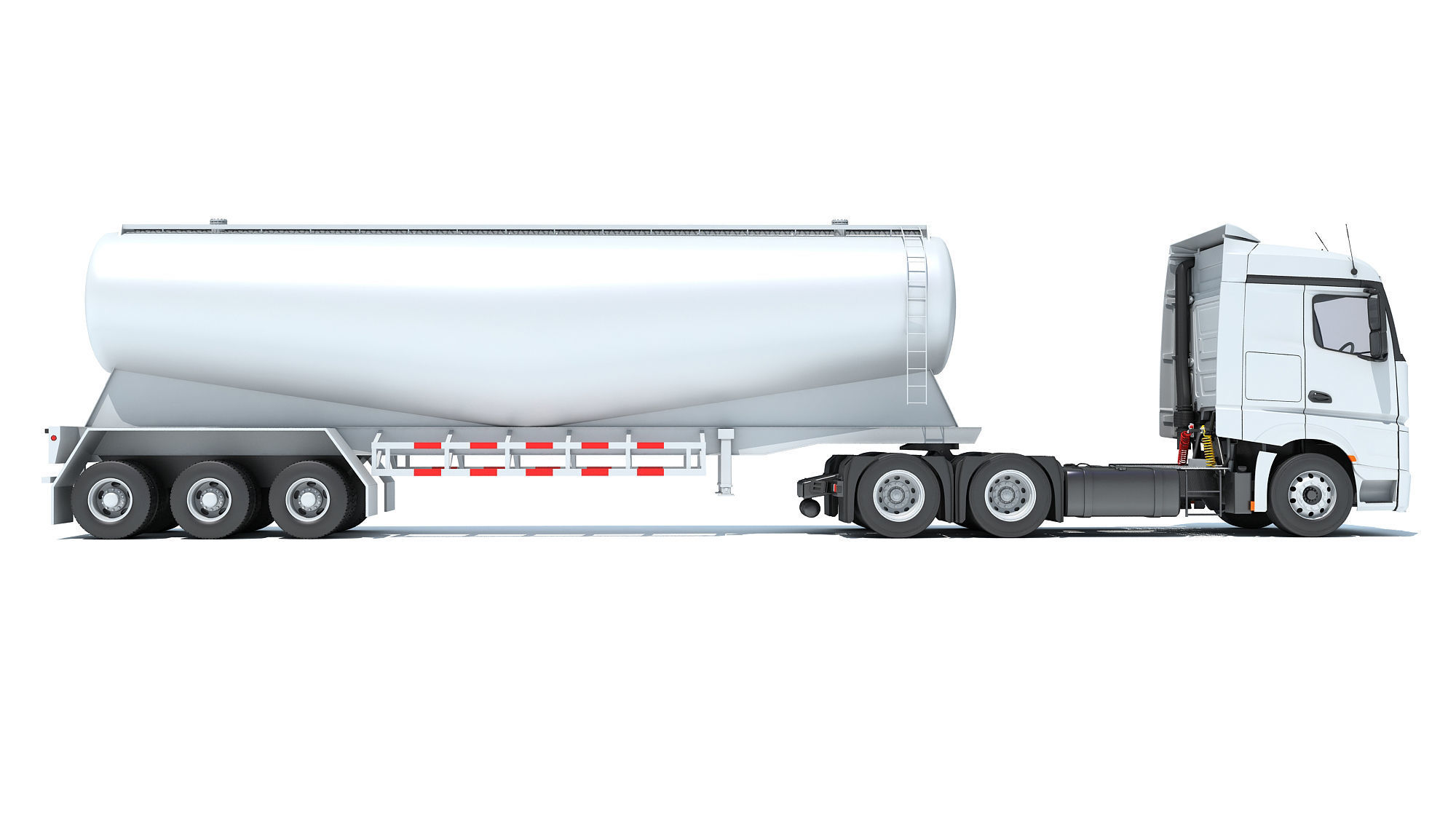 Truck with Tank Trailer 3D model_5