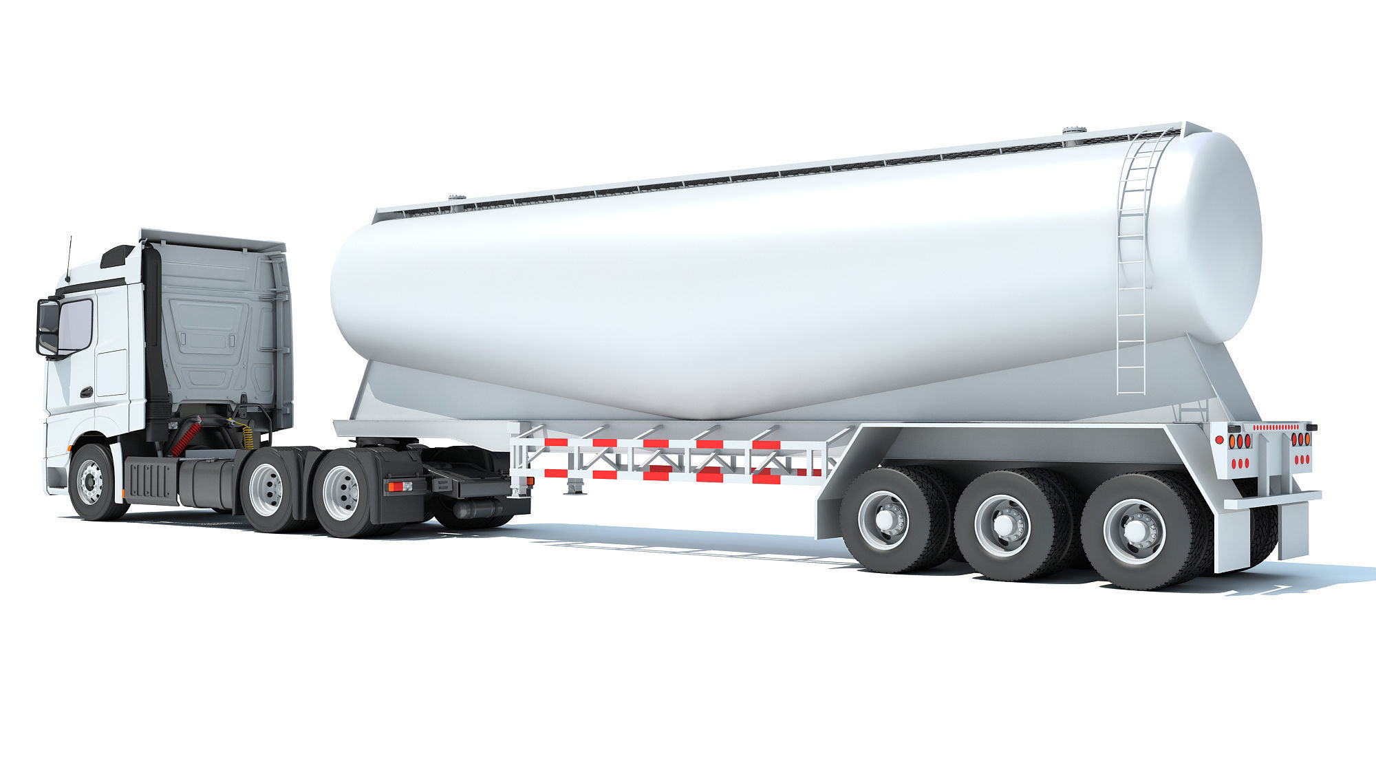 Truck with Tank Trailer 3D model_2
