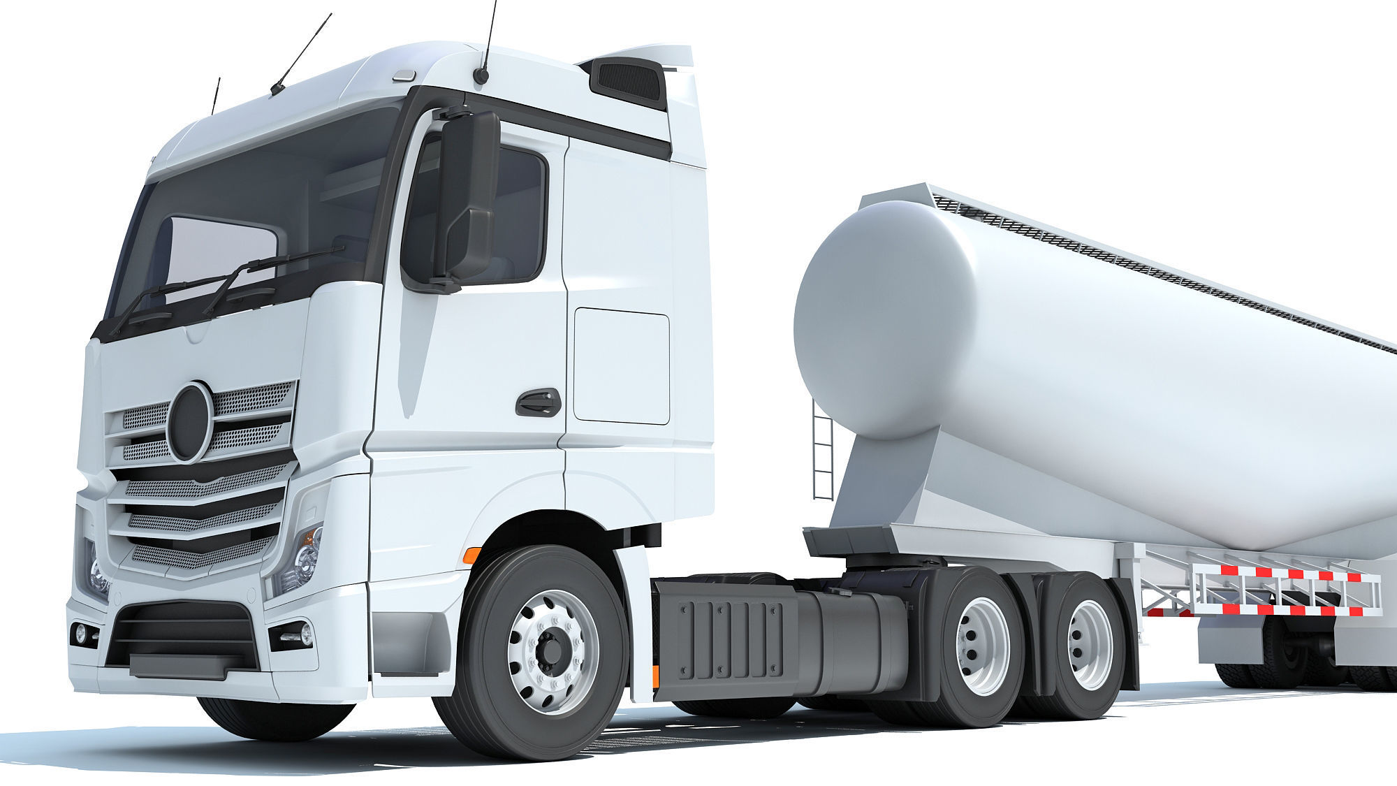 Truck with Tank Trailer 3D model_11