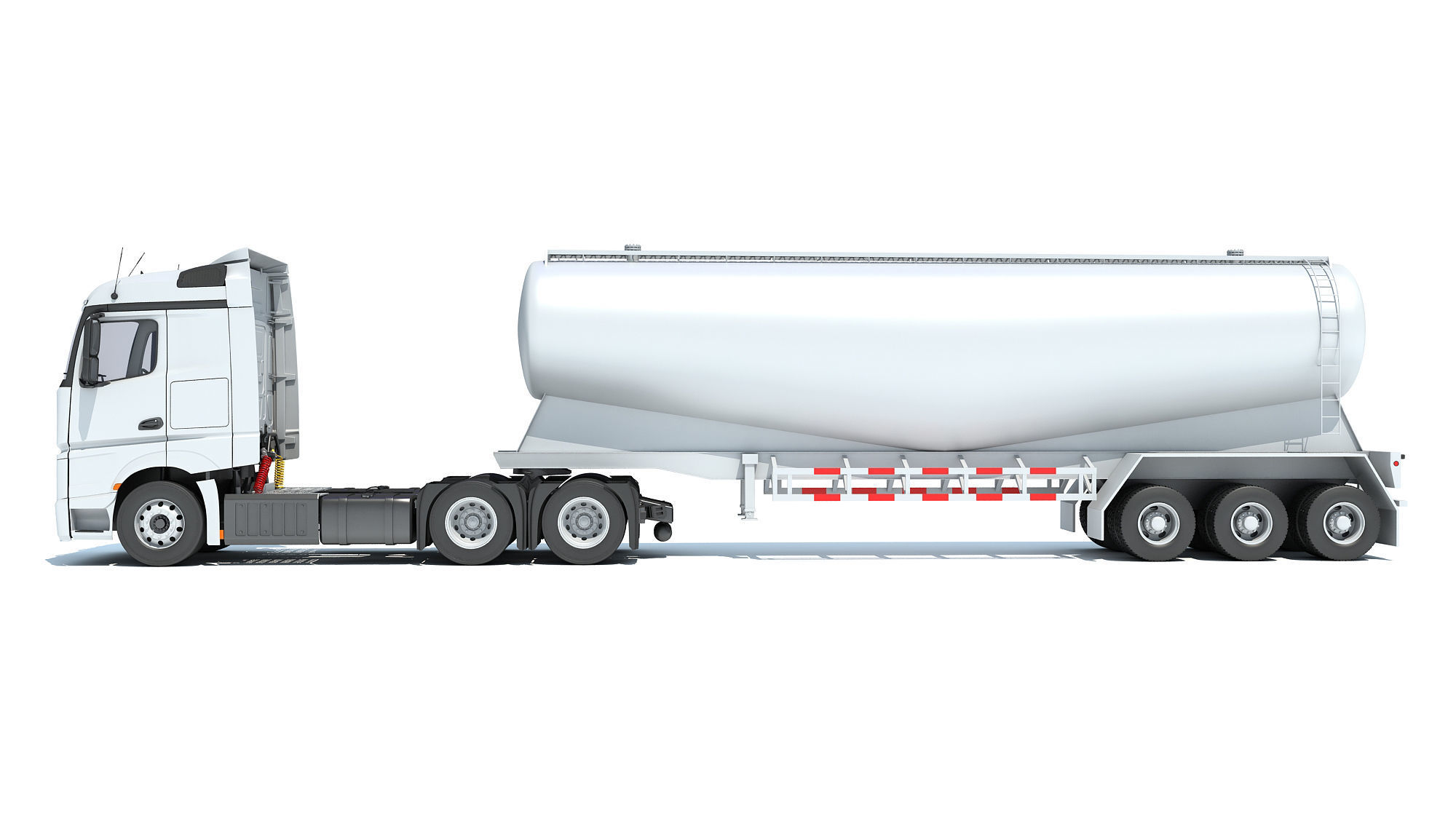 Truck with Tank Trailer 3D model_1